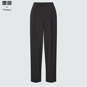 Uniqlo x Theory black pleated Ultra Light easy trousers Medium womens Office